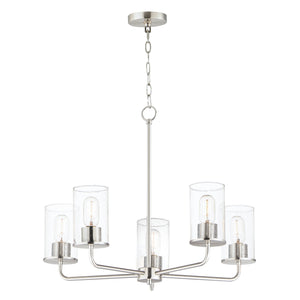 Maxim - 11846CDSN - Five Light Chandelier - Sleek - Satin Nickel