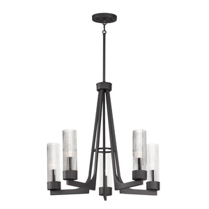 Maxim - 30315CRAR - Five Light Chandelier - Delos - Anthracite