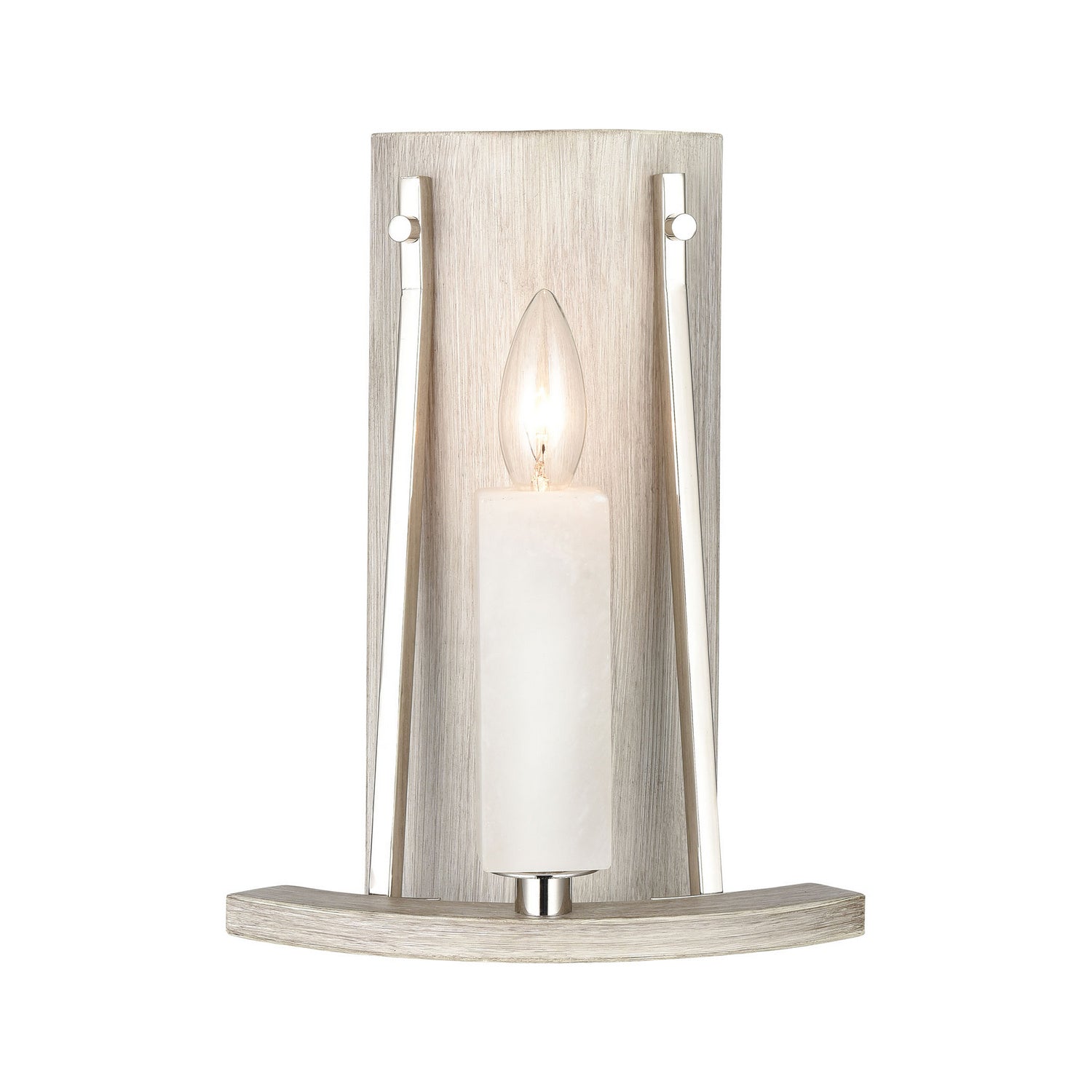 ELK Home - 69340/1 - One Light Wall Sconce - White Stone - Polished Nickel