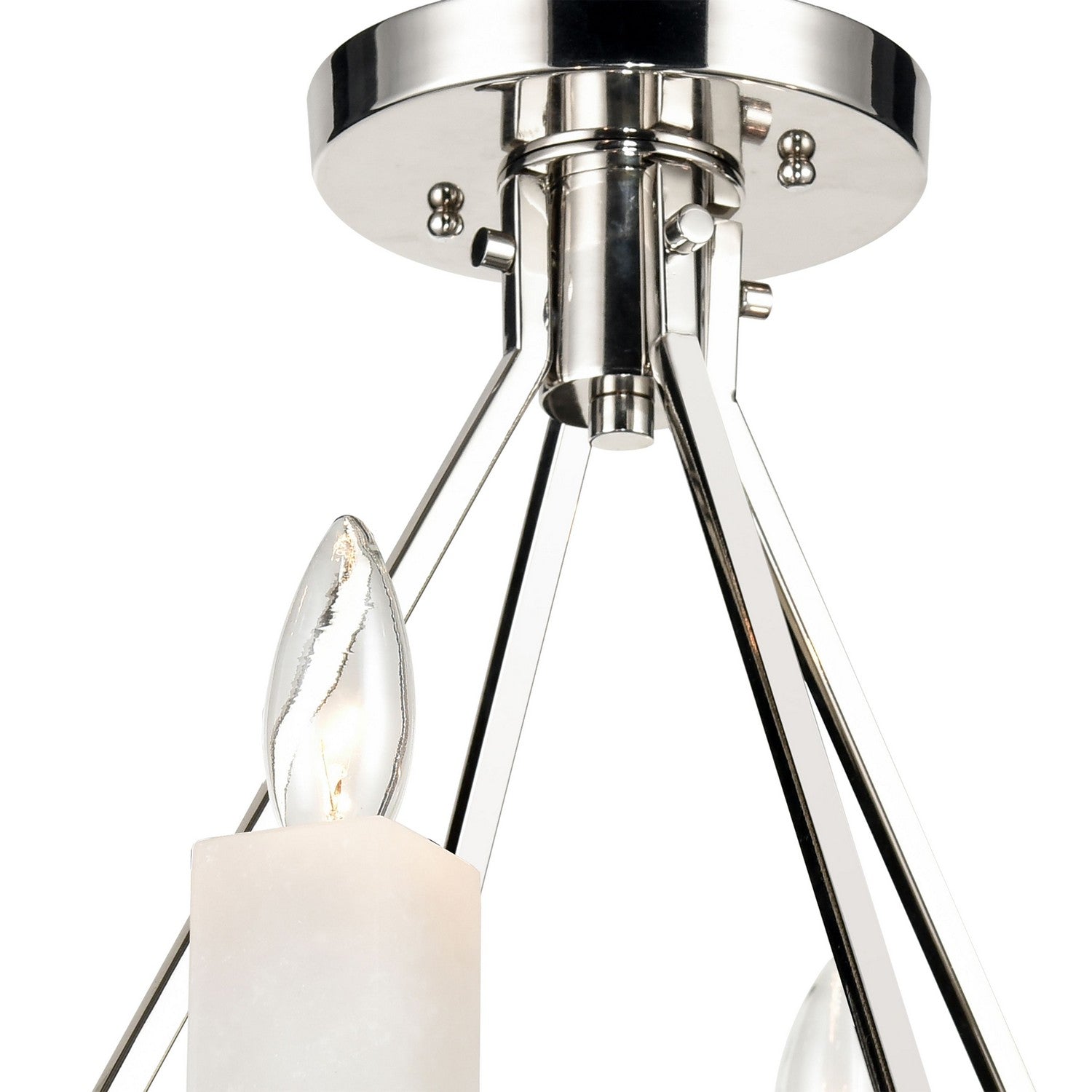 ELK Home - 69345/4 - Four Light Semi Flush Mount - White Stone - Polished Nickel