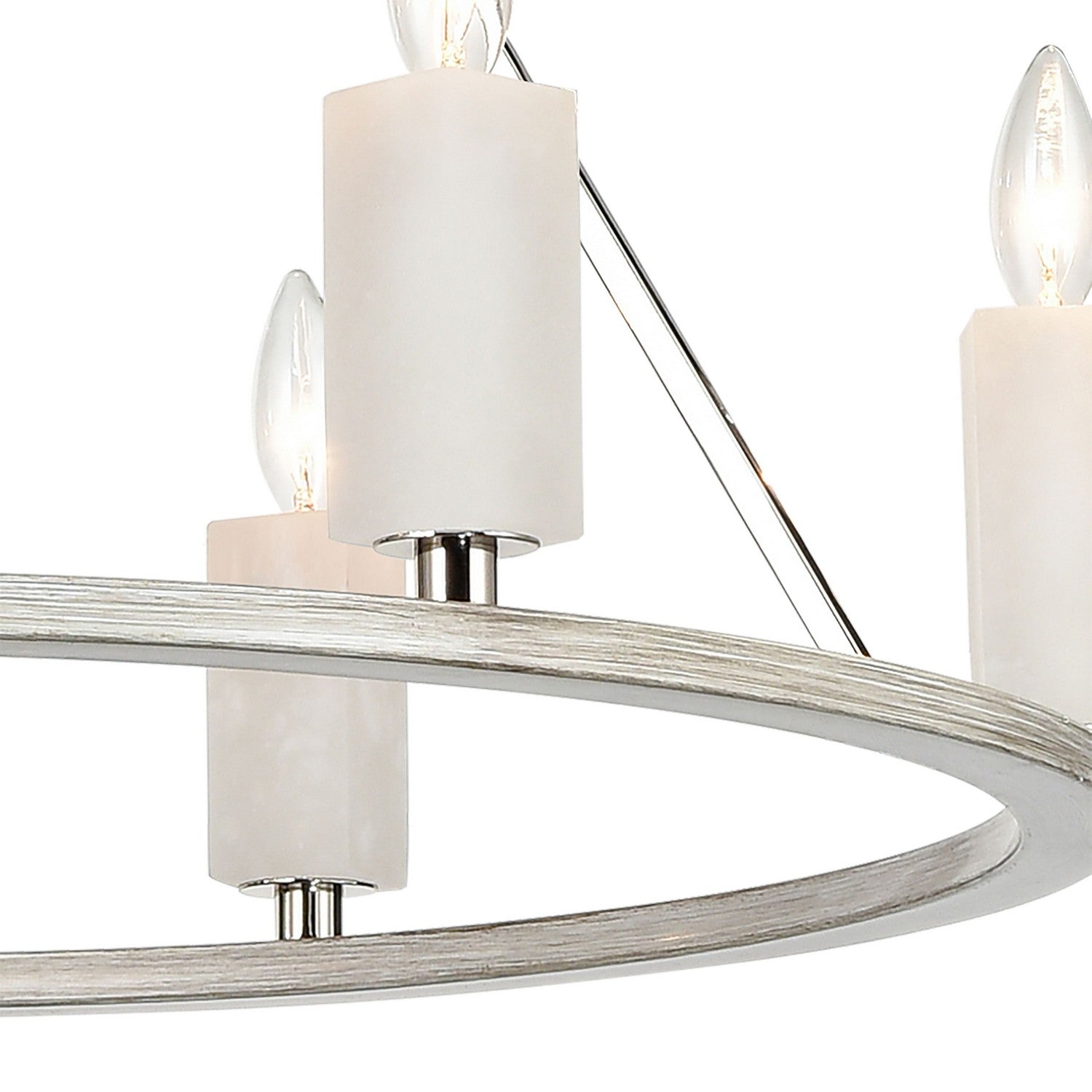 ELK Home - 69347/6 - Six Light Chandelier - White Stone - Polished Nickel