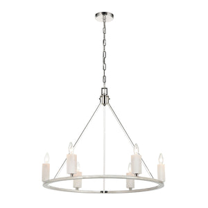 ELK Home - 69347/6 - Six Light Chandelier - White Stone - Polished Nickel