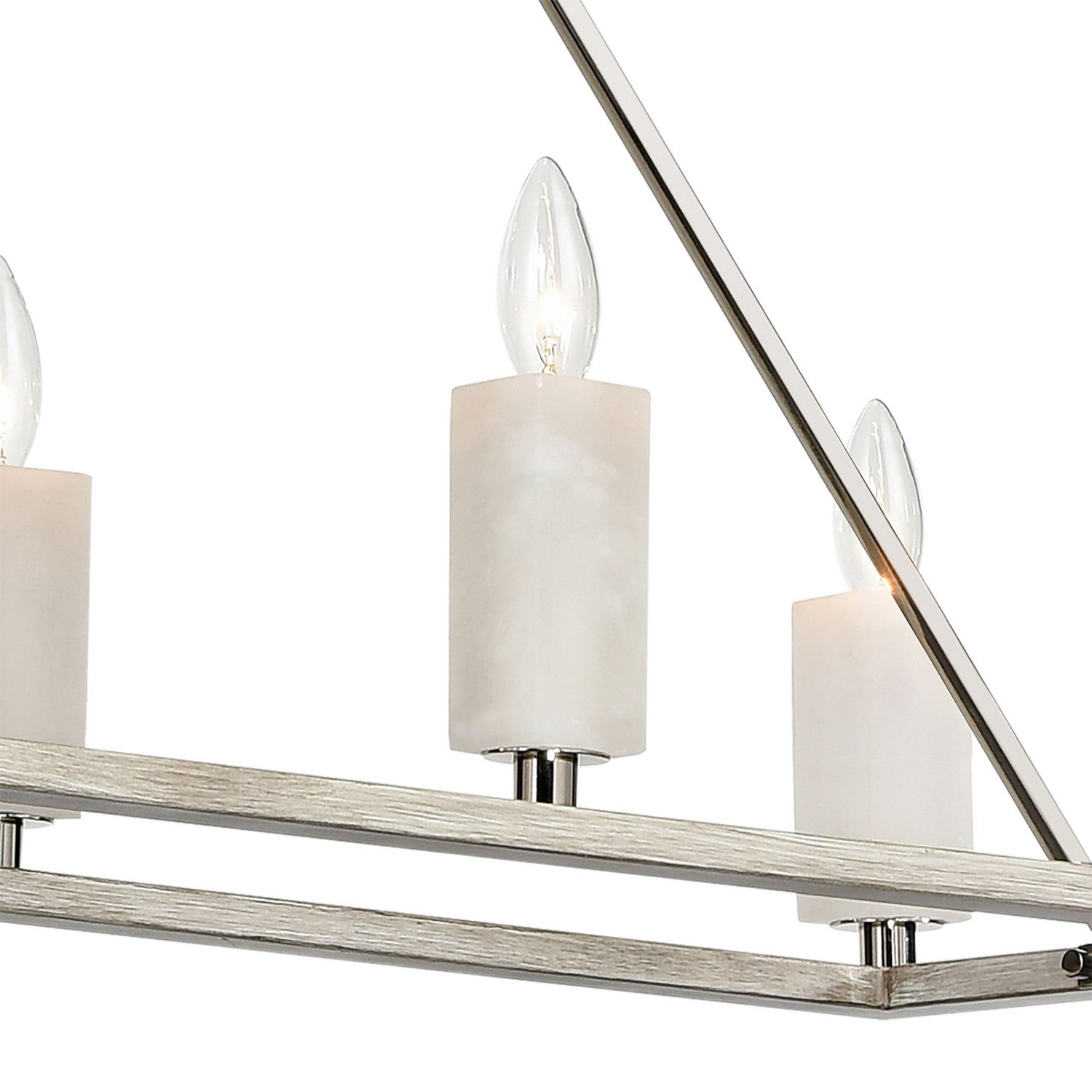 ELK Home - 69348/8 - Eight Light Linear Chandelier - White Stone - Polished Nickel