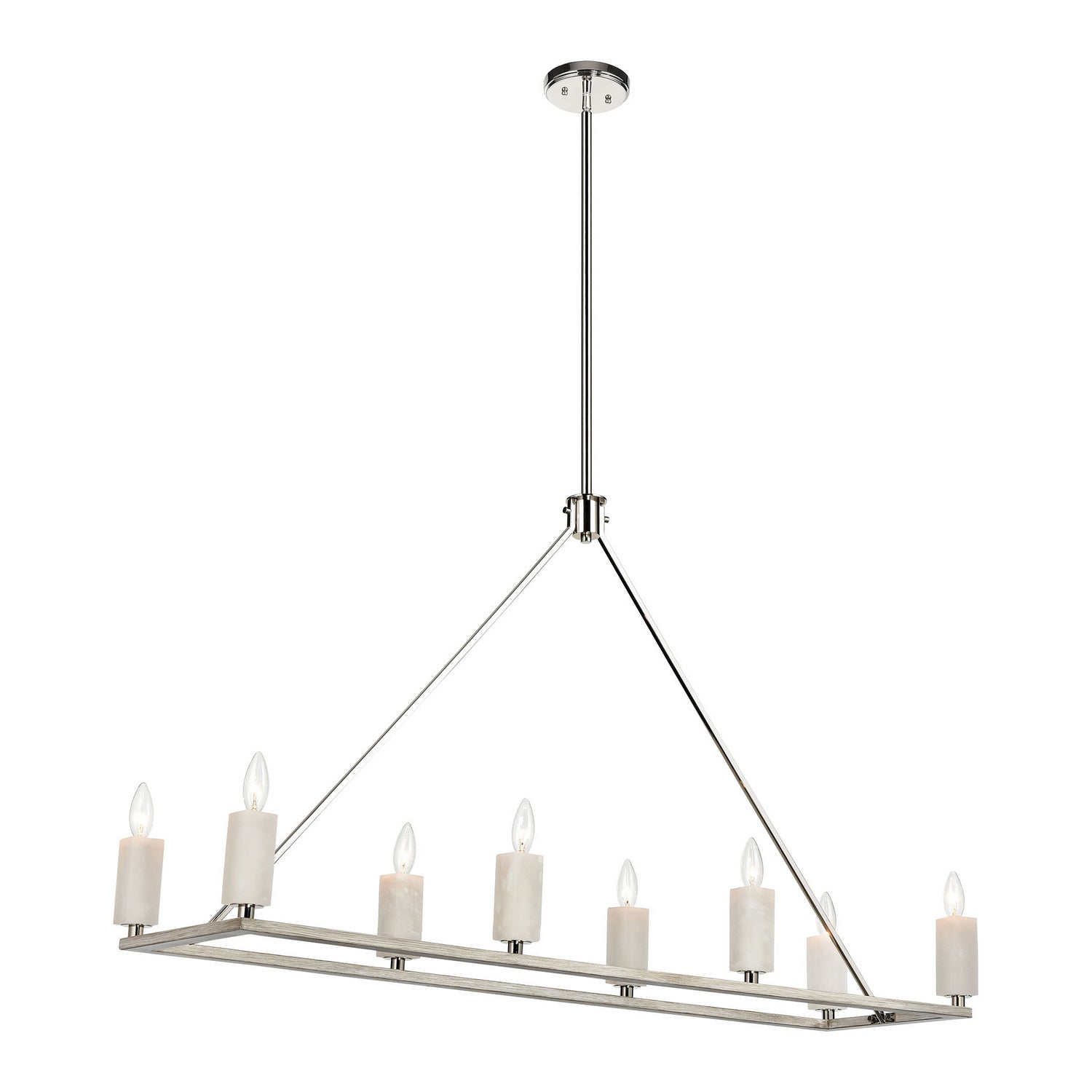 ELK Home - 69348/8 - Eight Light Linear Chandelier - White Stone - Polished Nickel