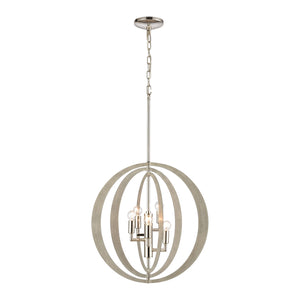 ELK Home - 82066/5 - Five Light Chandelier - Retro Rings - Sandy Beechwood