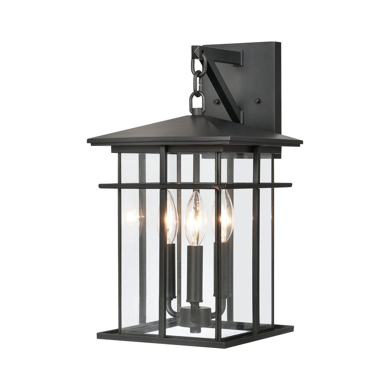 ELK Home - 89361/3 - Three Light Outdoor Wall Sconce - Oak Park - Matte Black