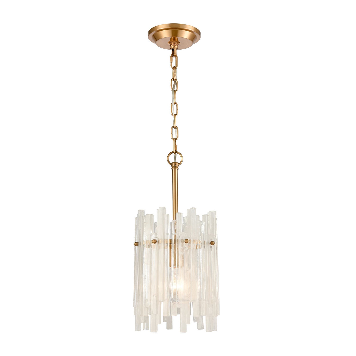 ELK Home - D4661 - One Light Mini Pendant - Brinicle - Aged Brass