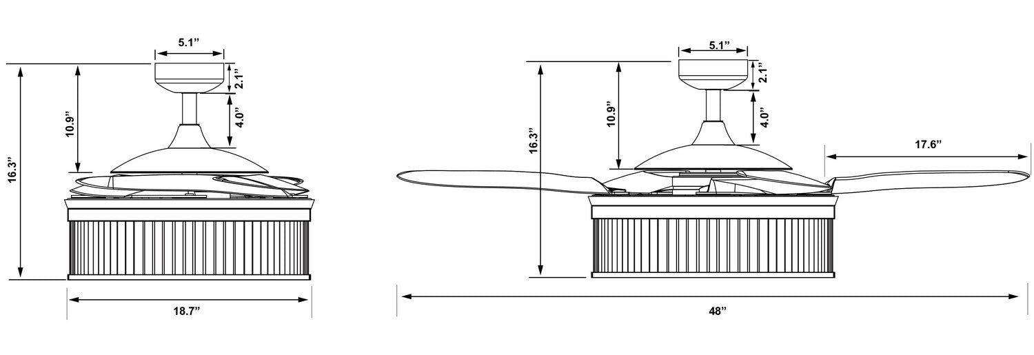 Beacon Lighting - 51292901 - 48``Ceiling Fan - Corbelle - Chrome