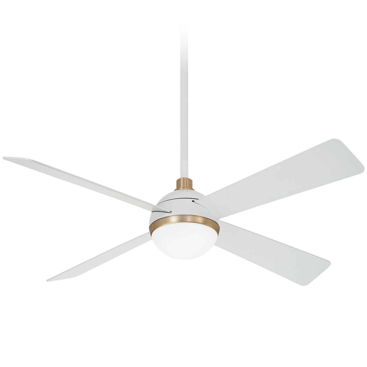 Minka Aire - F623L-WHF/SBR - 54"Ceiling Fan - Orb - Flat White And Soft Brass