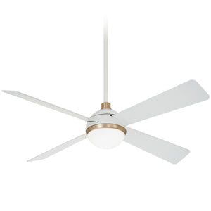 Minka Aire - F623L-WHF/SBR - 54"Ceiling Fan - Orb - Flat White And Soft Brass