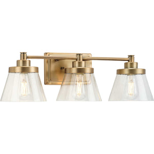 Progress Lighting - P300350-163 - Three Light Bath Bracket - Hinton - Vintage Brass