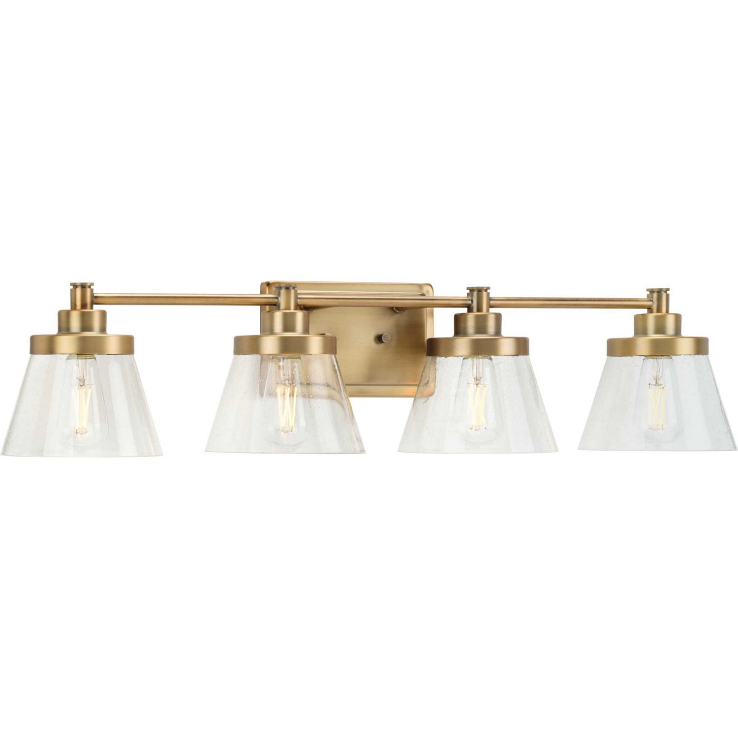 Progress Lighting - P300351-163 - Four Light Bath Bracket - Hinton - Vintage Brass