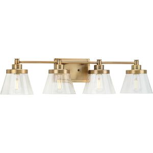 Progress Lighting - P300351-163 - Four Light Bath Bracket - Hinton - Vintage Brass