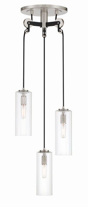 Minka-Lavery - 2897-691 - Three Light Pendant - Pullman Junction - Coal w/Brushed Nickel