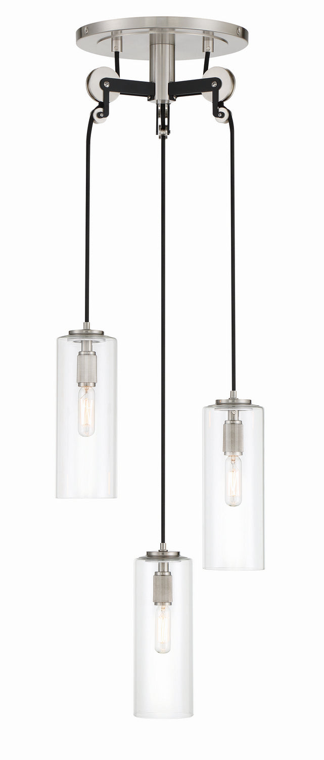 Minka-Lavery - 2897-691 - Three Light Pendant - Pullman Junction - Coal w/Brushed Nickel