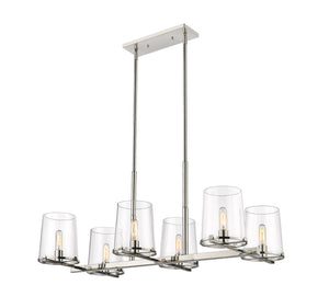 Z-Lite - 3032-6L-PN - Six Light Linear Chandelier - Callista - Polished Nickel