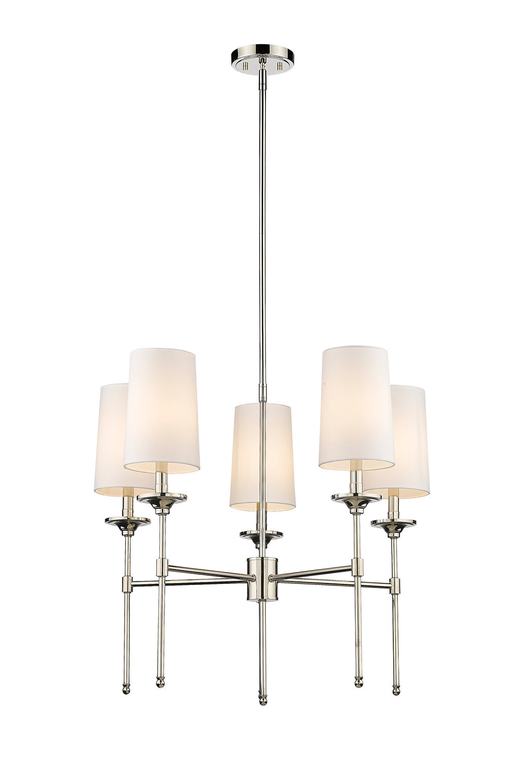 Z-Lite - 3033-5PN - Five Light Chandelier - Emily - Polished Nickel