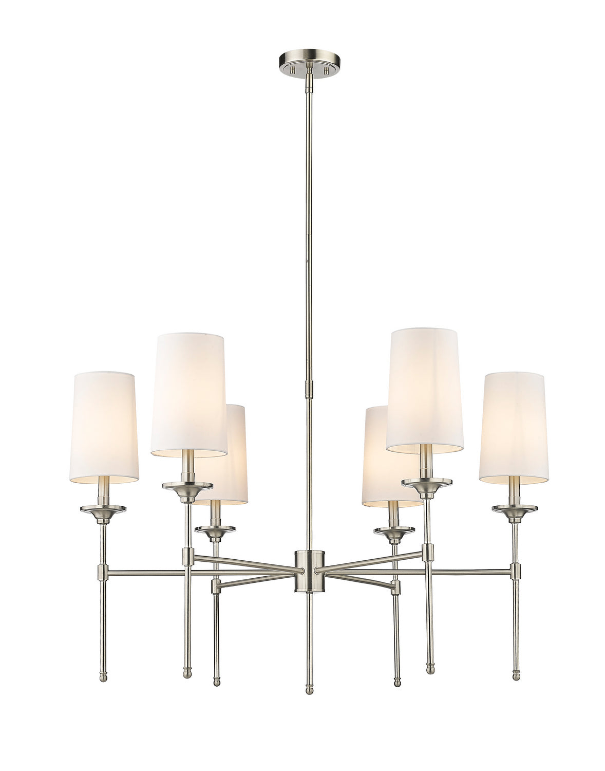 Z-Lite - 3033-6BN - Six Light Chandelier - Emily - Brushed Nickel