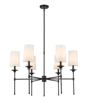 Z-Lite - 3033-6MB - Six Light Chandelier - Emily - Matte Black