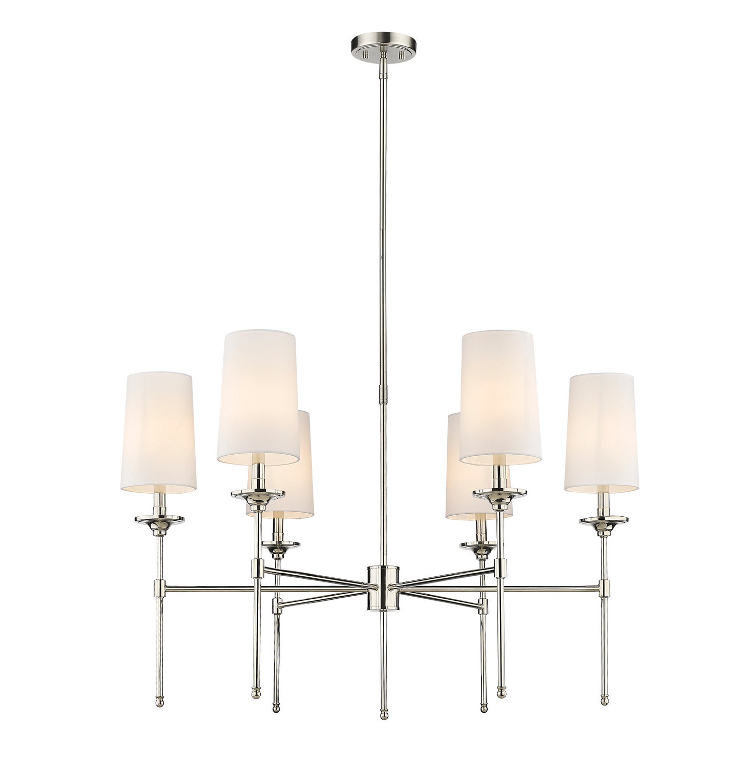 Z-Lite - 3033-6PN - Six Light Chandelier - Emily - Polished Nickel