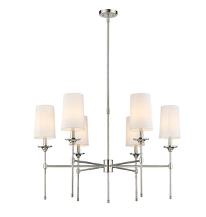 Z-Lite - 3033-6PN - Six Light Chandelier - Emily - Polished Nickel