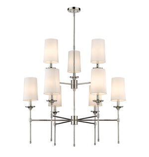 Z-Lite - 3033-9PN - Nine Light Chandelier - Emily - Polished Nickel