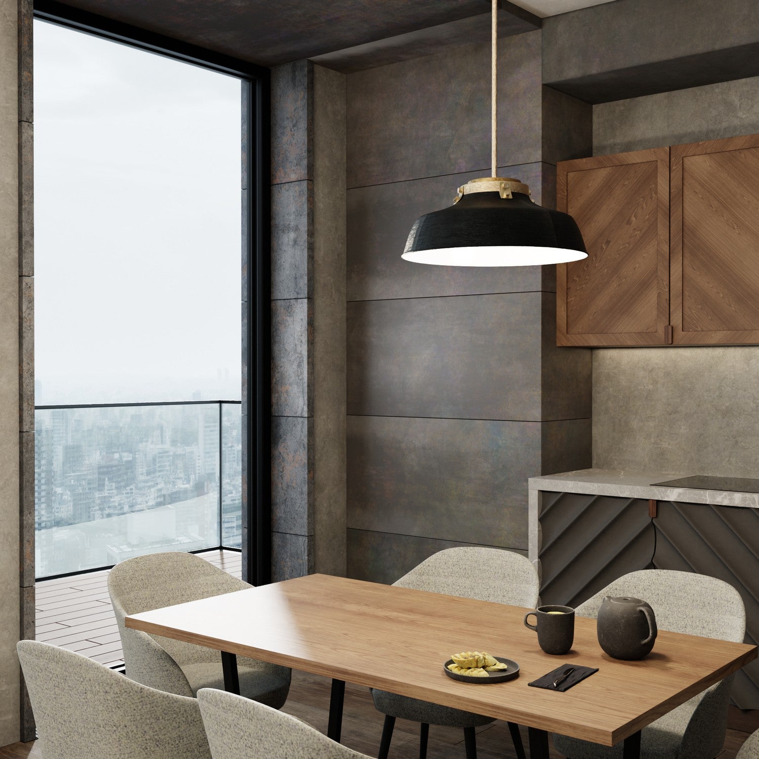 Capital Lighting - 9D331A - One Light Pendant - Oakwood - Matte Black