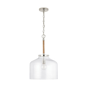 Capital Lighting - 9F373A - One Light Pendant - Corde - Polished Nickel