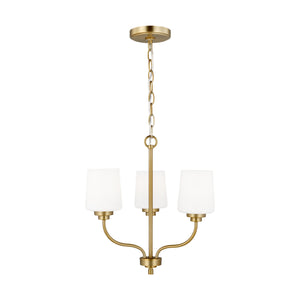 Generation Lighting. - 3102803-848 - Three Light Chandelier - Windom - Satin Brass