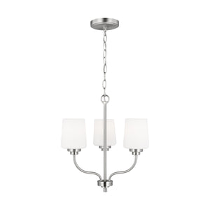 Generation Lighting. - 3102803-962 - Three Light Chandelier - Windom - Brushed Nickel