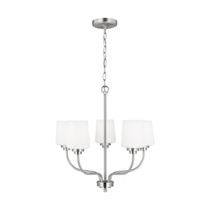 Generation Lighting. - 3102805-962 - Five Light Chandelier - Windom - Brushed Nickel