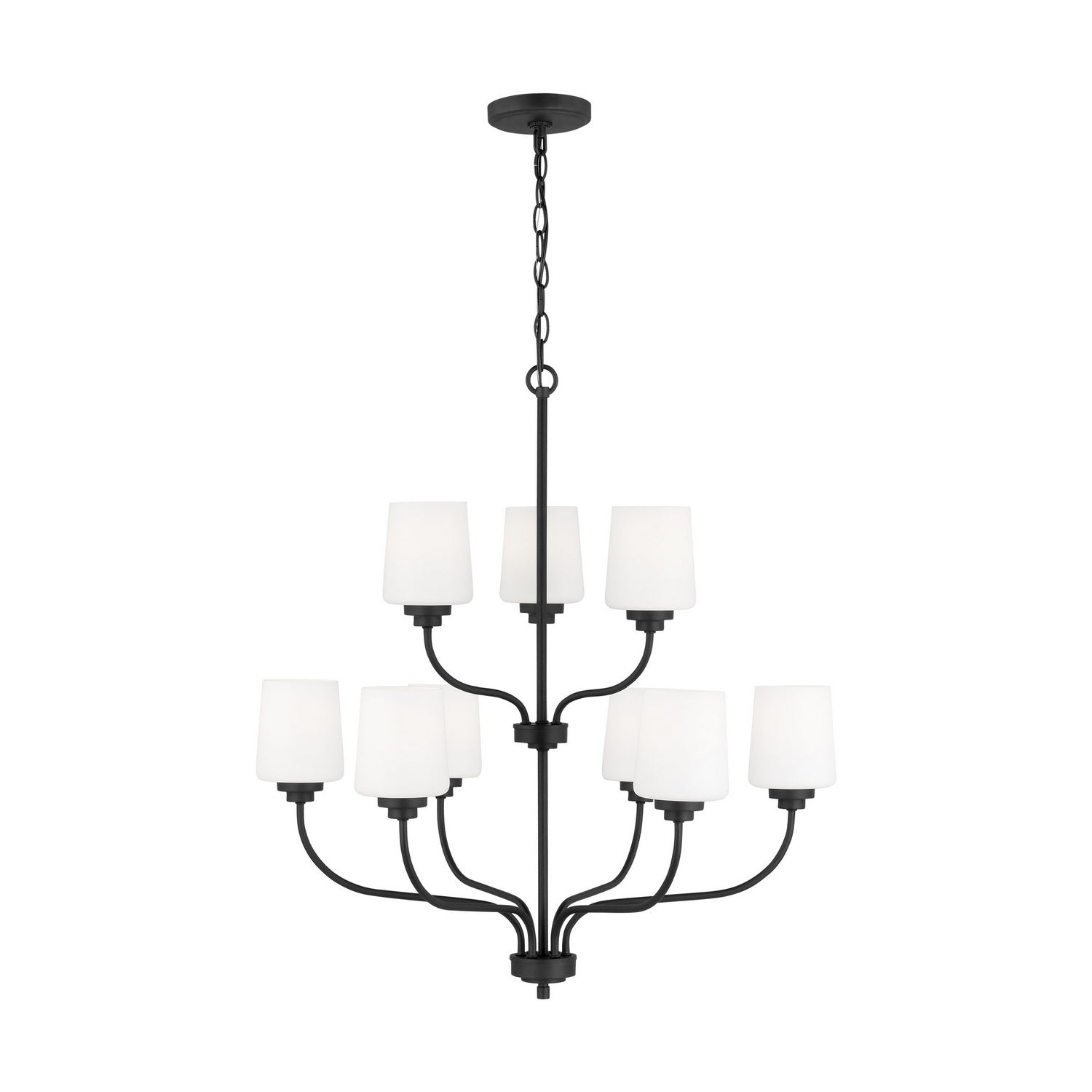 Generation Lighting. - 3102809-112 - Nine Light Chandelier - Windom - Midnight Black