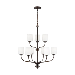 Generation Lighting. - 3102809-710 - Nine Light Chandelier - Windom - Bronze