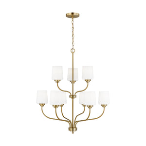 Generation Lighting. - 3102809-848 - Nine Light Chandelier - Windom - Satin Brass