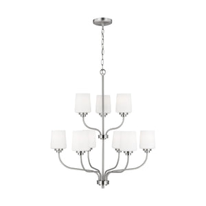 Generation Lighting. - 3102809-962 - Nine Light Chandelier - Windom - Brushed Nickel