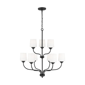 Generation Lighting. - 3102809EN3-112 - Nine Light Chandelier - Windom - Midnight Black