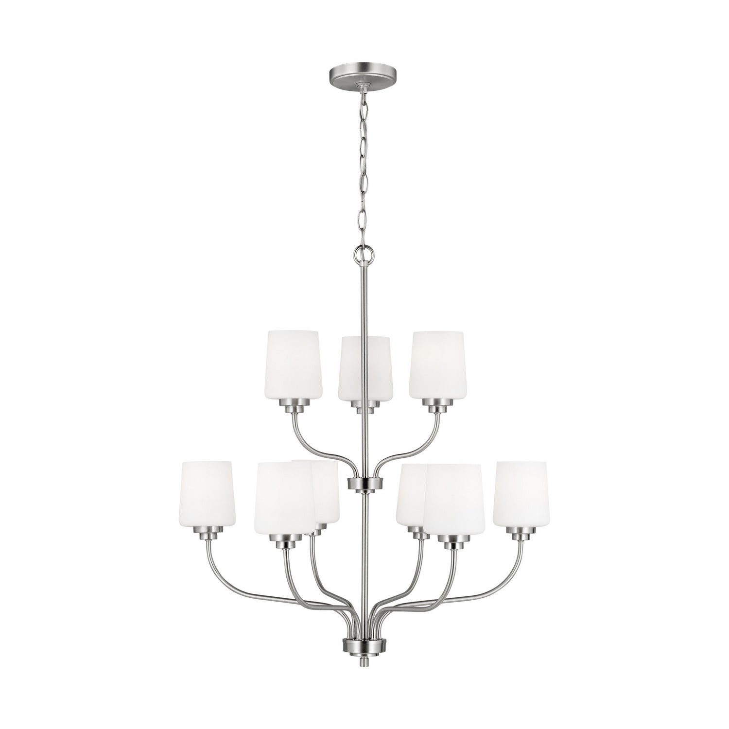 Generation Lighting. - 3102809EN3-962 - Nine Light Chandelier - Windom - Brushed Nickel