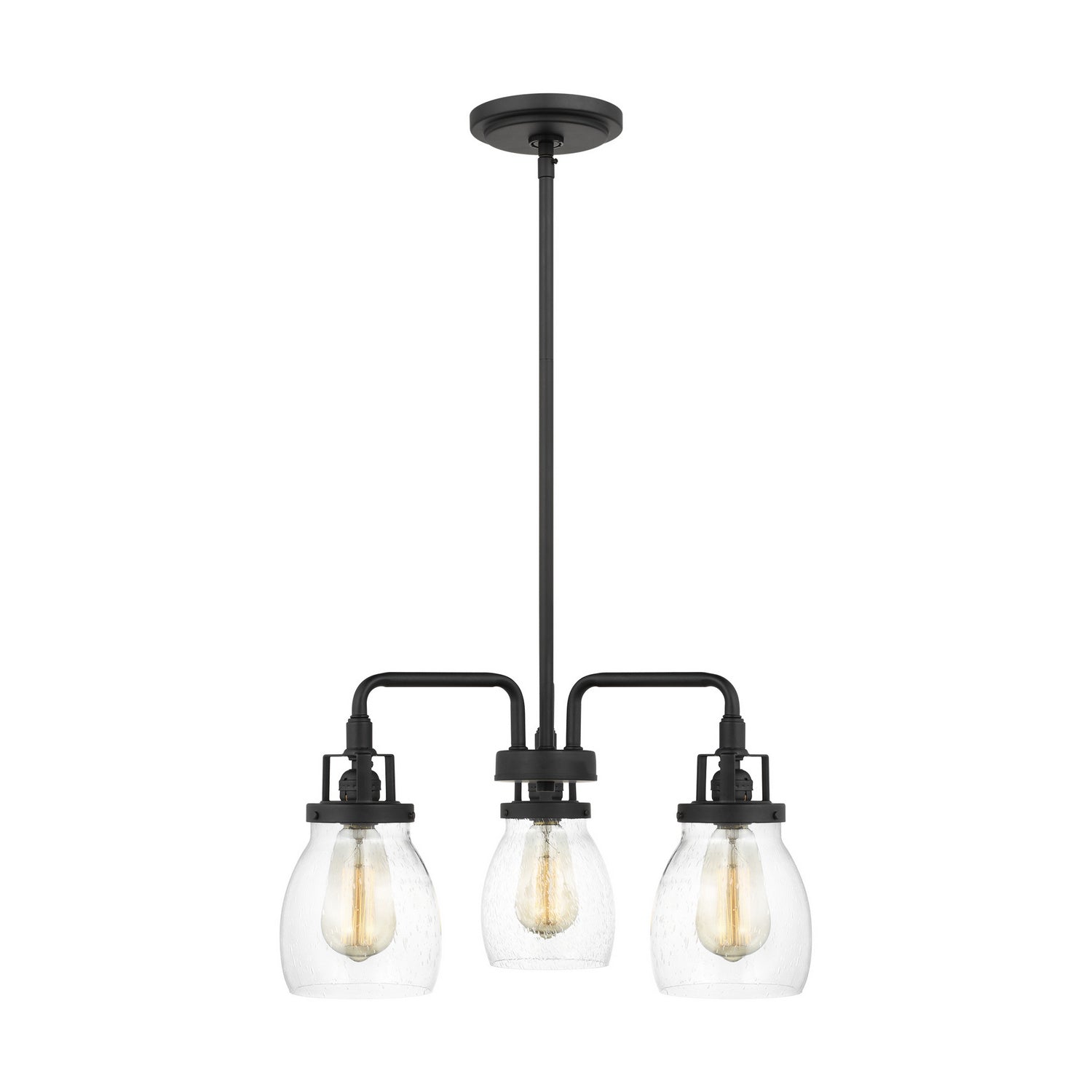 Generation Lighting. - 3114503-112 - Three Light Chandelier - Belton - Midnight Black