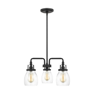 Generation Lighting. - 3114503-112 - Three Light Chandelier - Belton - Midnight Black