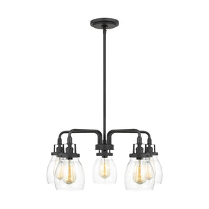 Generation Lighting. - 3114505-112 - Five Light Chandelier - Belton - Midnight Black