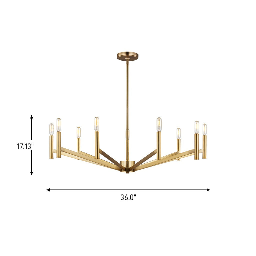 Visual Comfort Studio - 3124309-848 - Nine Light Chandelier - Vector - Satin Brass