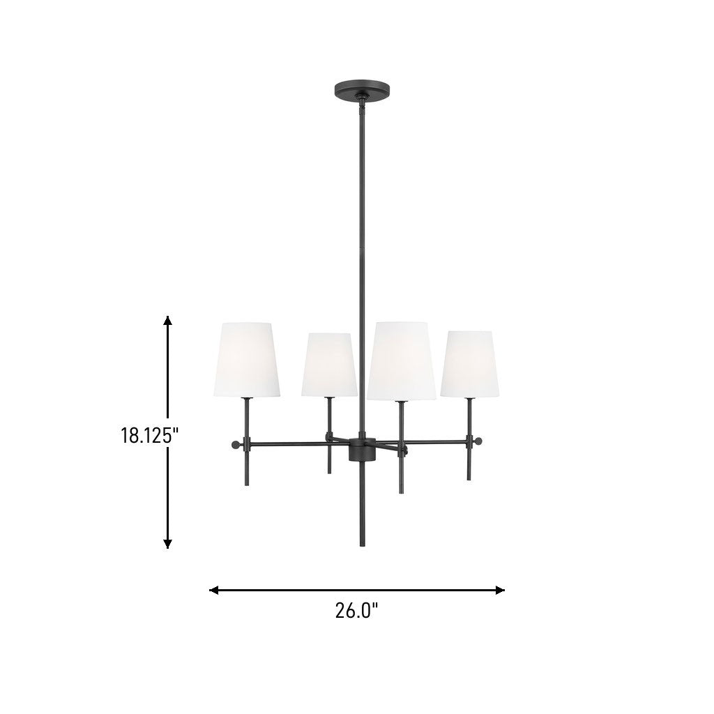 Visual Comfort Studio - 3187204-112 - Four Light Chandelier - Baker - Midnight Black