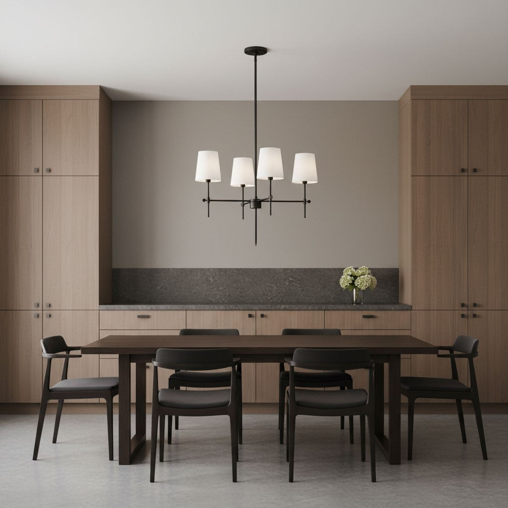 Visual Comfort Studio - 3187204-112 - Four Light Chandelier - Baker - Midnight Black