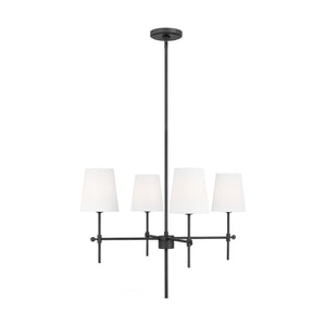 Visual Comfort Studio - 3187204-112 - Four Light Chandelier - Baker - Midnight Black