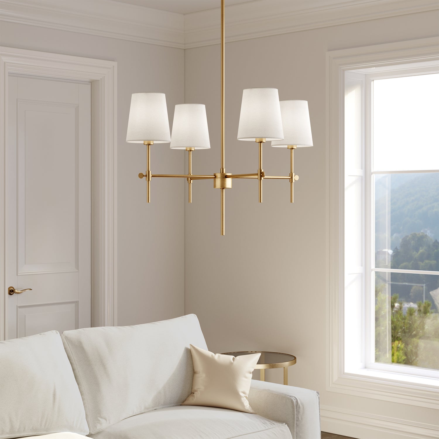 Visual Comfort Studio - 3187204-848 - Four Light Chandelier - Baker - Satin Brass