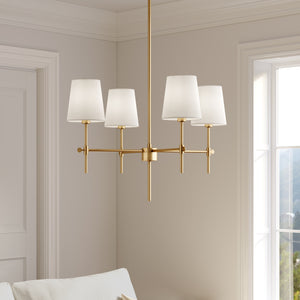 Visual Comfort Studio - 3187204-848 - Four Light Chandelier - Baker - Satin Brass