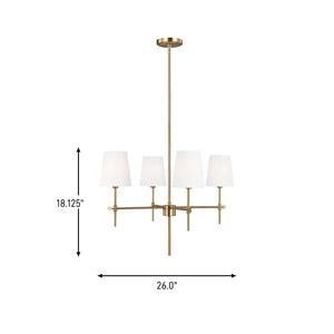 Visual Comfort Studio - 3187204-848 - Four Light Chandelier - Baker - Satin Brass