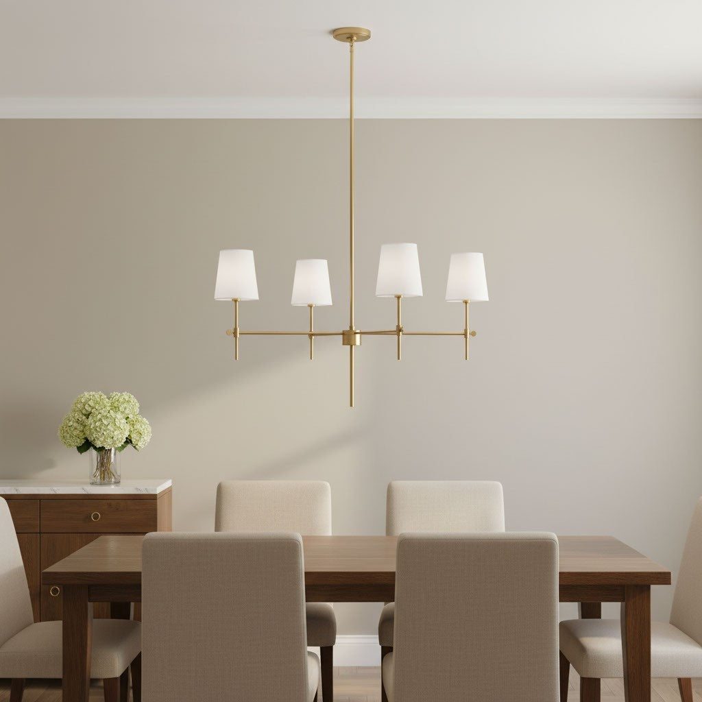 Visual Comfort Studio - 3287204-848 - Four Light Chandelier - Baker - Satin Brass
