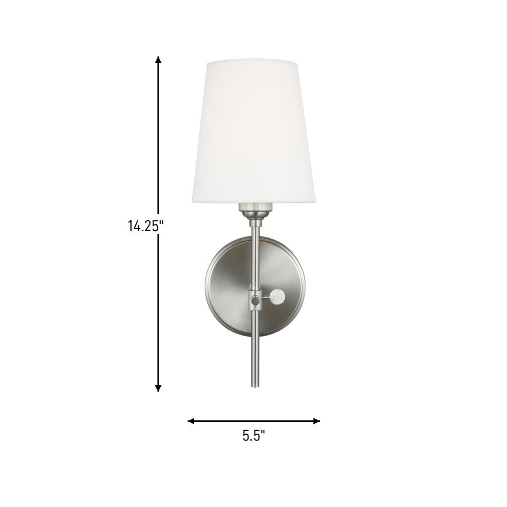 Visual Comfort Studio - 4187201-962 - One Light Wall / Bath Sconce - Baker - Brushed Nickel