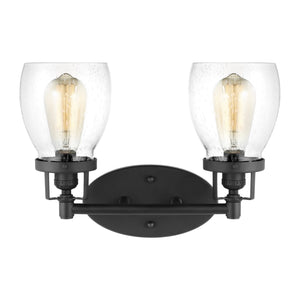 Generation Lighting. - 4414502-112 - Two Light Wall / Bath - Belton - Midnight Black